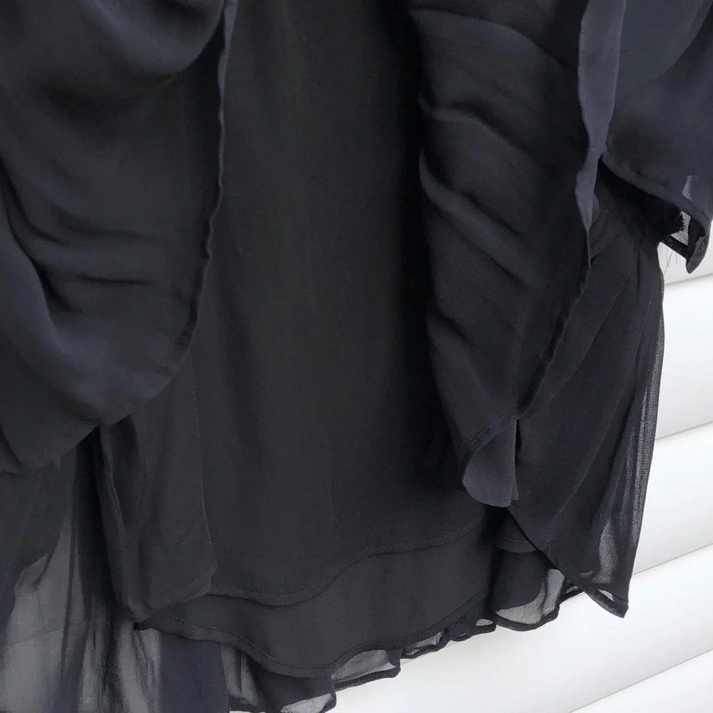 NWT LoveShackFancy Chic Black High-Low Skirt